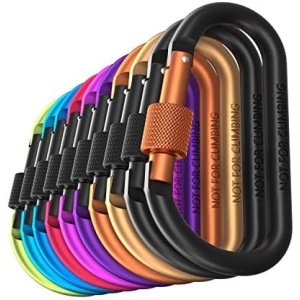 Carago Carabiner Clips with Screw Gate, 10 Pack Carabiners Hiking Clips