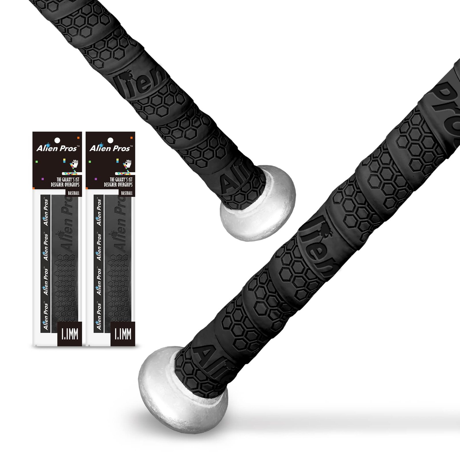 ALIEN PROS Bat Grip Tape for Baseball (2 Grips/4 Grips) – 1.1 mm Precut and Pro Feel Bat Tape – Replacement for Old Baseball bat Grip – Wrap Your Bat for an Epic Home Run (2 Grips/4 Grips)